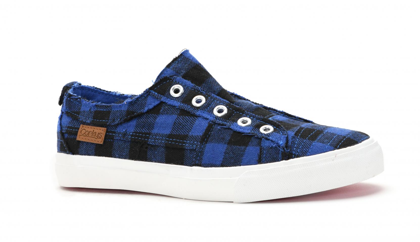 Corkys Shoes - Babalu Blue Plaid Sneaker  SALE 40% OFF   NOW $22.95