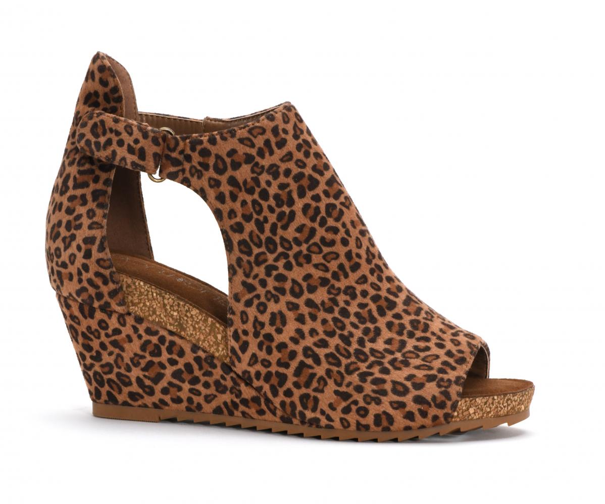Corkys Shoes - Sunburst II Small Leopard Wedge  SALE 50% OFF  NOW $29.95