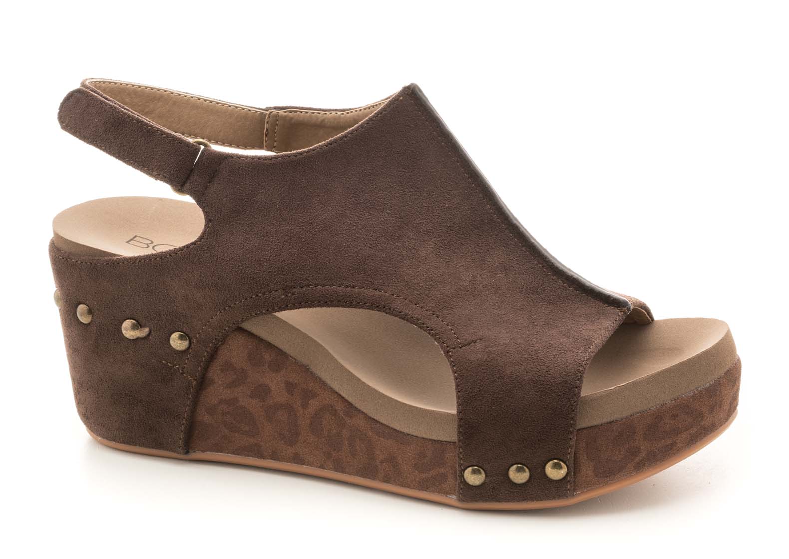 Corkys Shoes- Carley Chocolate/Leopard Wedge  SALE 40% OFF NOW    $42.95