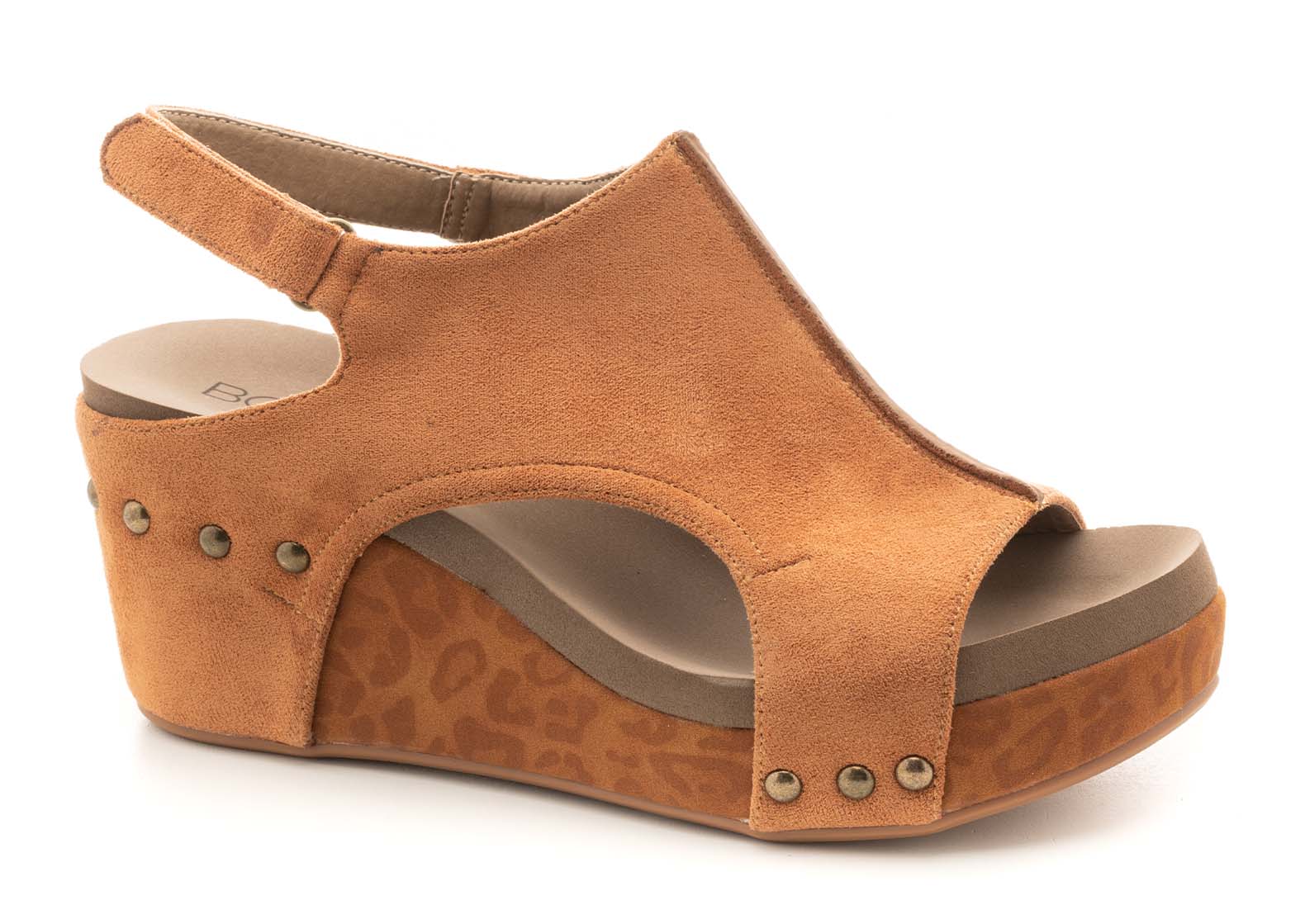 Corkys Shoes - Carley Cognac/Leopard Wedge   SALE 40% OFF NOW $42.95
