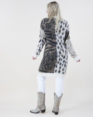 White Khaki Leopard Sweater Cardigan SALE 40% OFF  NOW  $41.97