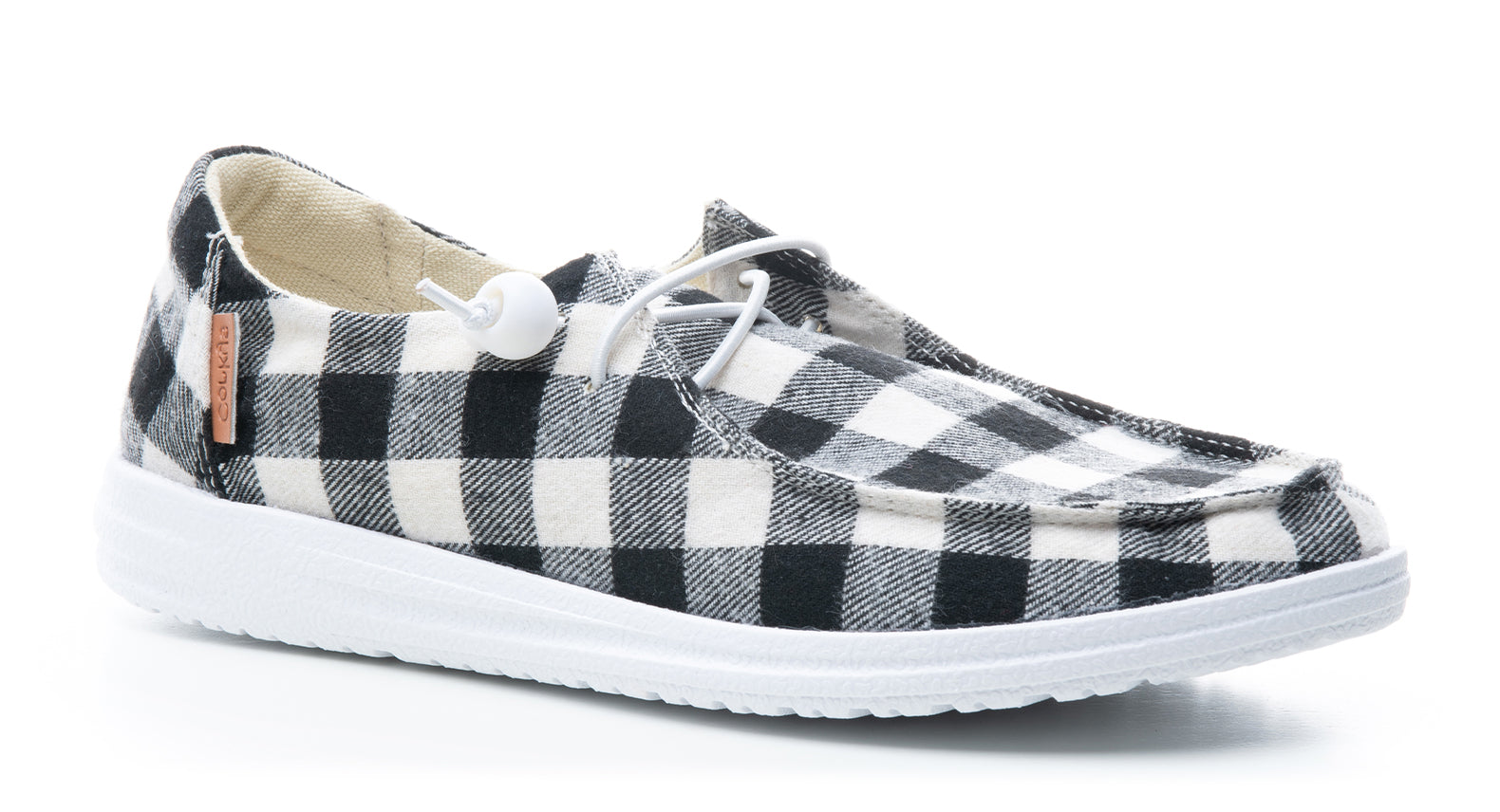 Corkys Shoes - Kayak White Plaid Slip On Sneakers   SALE 40% OFF   NOW $19.95