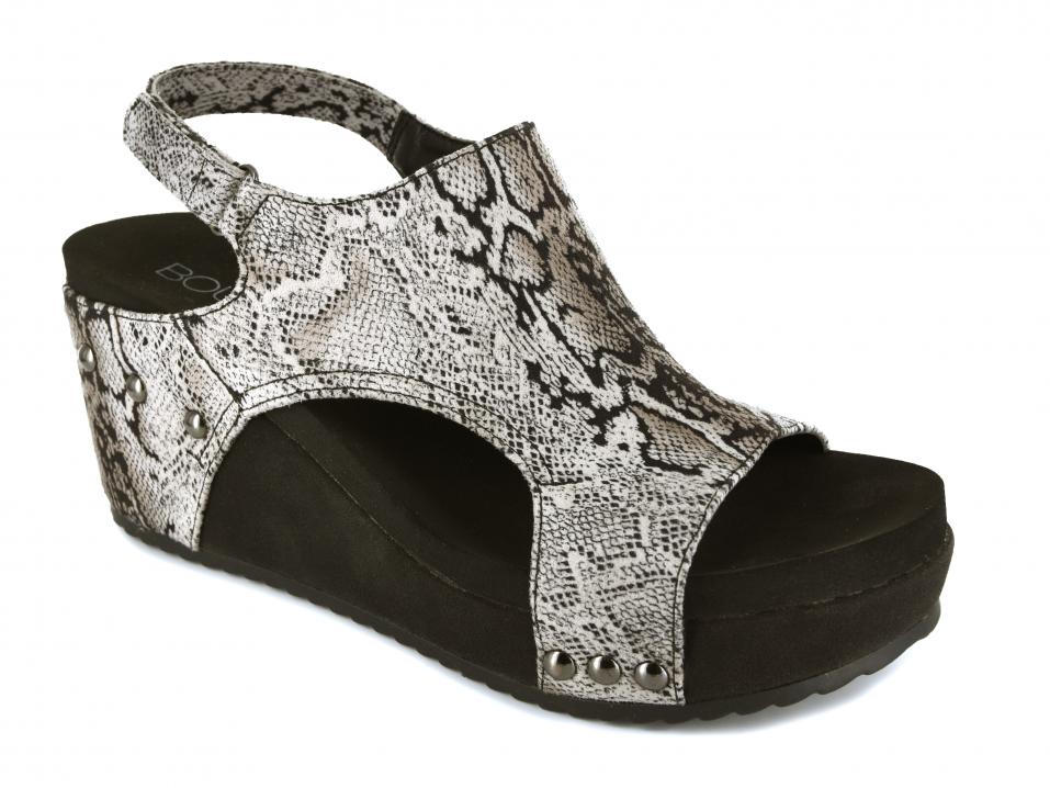 Corkys clearance snakeskin wedges