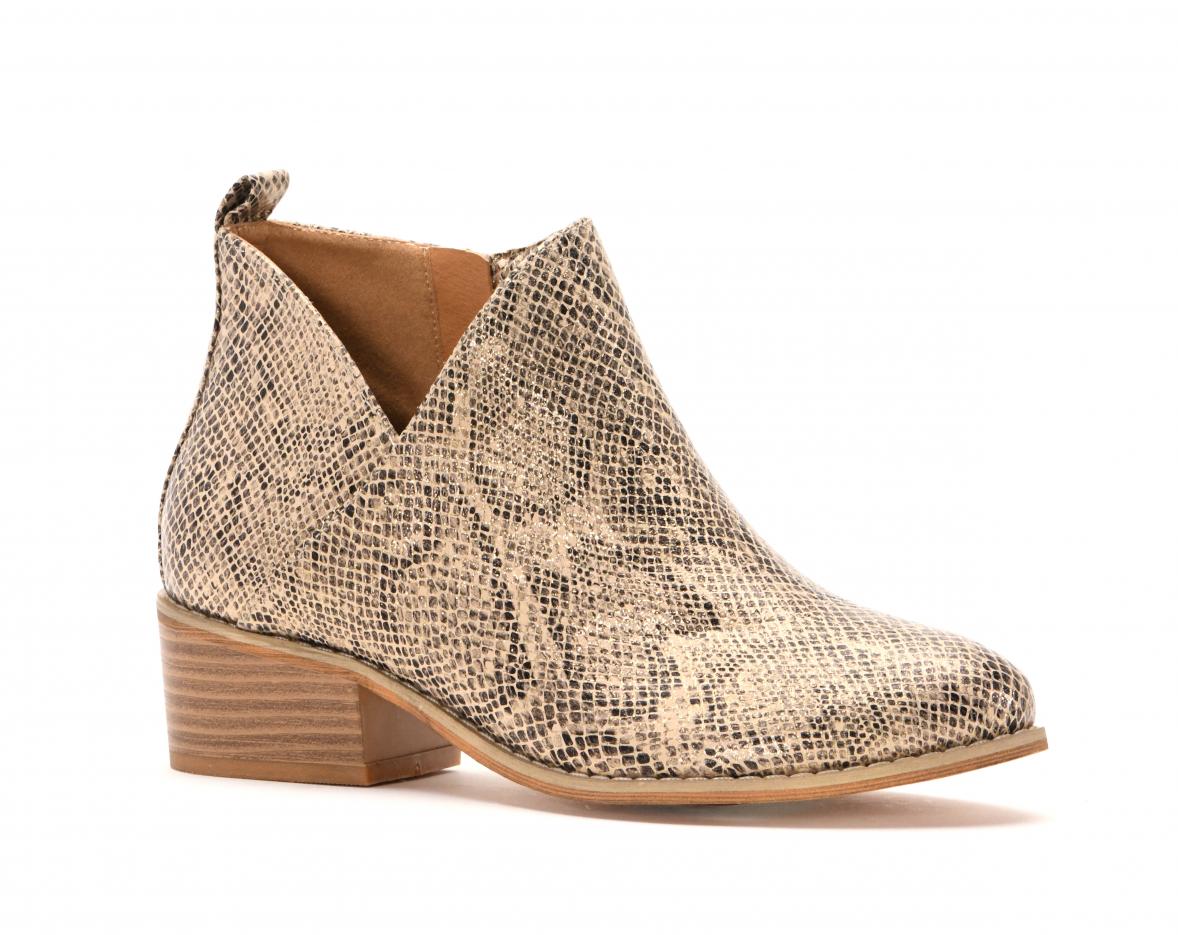 Corkys Shoes - Port Tan Snake Bootie
