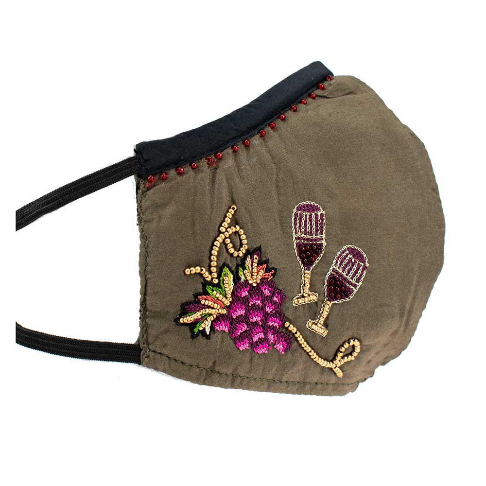 Mary Frances Wine with Friends Face Mask